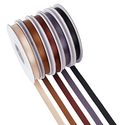 (52) Непрозрачная лаванда 5 рулоны односторонней полиэстеровой атласной ленты, для подарочной упаковки, партия украсить, вспомогательное оборудование ювелирных изделий, разноцветные, 3/8 дюйм (10 мм), о 20yards / рулон (18.288 м / рулон)