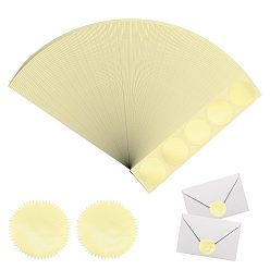 Gold Self-Adhesive Sticker Paper, Adhesive Label, Wavy Edge Round, Gold, 50x0.1mm