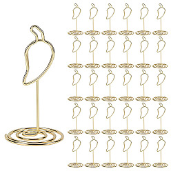 Gold 30Pcs Iron Memo Holders, Photo Card Holder, Chili Shape, Gold, 32.5x32x65mm