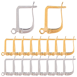 (52) Непрозрачная лаванда 40 шт. 2 цвета 304 фурнитура для сережек-колец из нержавеющей стали, запереть, разноцветные, 18 датчик, 17.2x12 мм, штифты : 1 мм, 20 шт / цвет