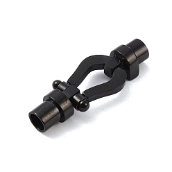 Черный Ионное покрытие (ip) 304 магнитные застежки из нержавеющей стали с приклеиваемыми концами, чёрные, 38.5x13.5x8.5 мм, отверстие : 5 мм