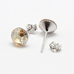 391_Seda Aretes de cristal austriaco, con 925 pendientes de plata de ley, 391 _silk, 16x7 mm, pin: 0.8 mm