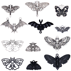 (52) Непрозрачная лаванда Наборы для изготовления ювелирных изделий своими руками, включая подвески из сплава в тибетском стиле и звенья компонентов люстры, насекомое, разноцветные, 13.5~27x23~45x1~5 мм, отверстие : 1.2~3.5 мм