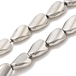 с Платиновым Покрытием Стеклянные бусины с гальваническим покрытием , твист, с покрытием платиным, 9x6x4 мм, отверстие : 1 мм, около 45~46 шт / нитка, 15.75'' (40 см)