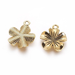 Античное Золото Сплавочные подвески тибетского стиля, цветок, античное золото , без свинца, без кадмии и без никеля, 23x20x4 мм, отверстие : 2 мм