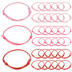 (52) Непрозрачная лаванда 60шт 3 цвета корейский вощеный полиэфирный шнур изготовление браслета, для изготовления ювелирных изделий, разноцветные, регулируемым диаметром: 40~70 мм, 20 шт / цвет