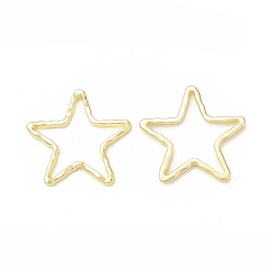 Light Gold Rack Plating Alloy Linking Rings, Cadmium Free & Nickel Free & Lead Free, Star, Light Gold, 24x25x2mm, Inner Diameter: 16x21.5mm