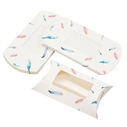 Разноцветный Бумажные подушки, подарочная коробка конфет, с чистым окном, красочный, 17.5x10x3.8 см