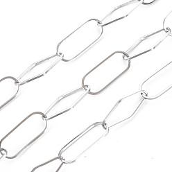 Нержавеющая Сталь Цвет Устойчивы к потускнению 304 поперечные цепи из нержавеющей стали, пайки, с катушкой, цвет нержавеющей стали, 19.6x7.5x0.7 мм, около 82.02 футов (25 м) / рулон