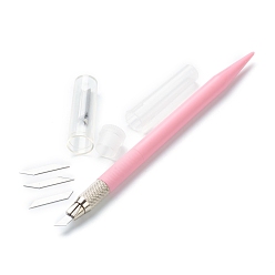 Бледно-Розовый Инструменты для резьбы по металлу и пластику, нож для лепки по металлу, для резьбы по дереву / альбом для вырезок своими руками / товары для рукоделия, розовый жемчуг, 16x1.15 см