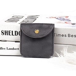 Серый Квадратные бархатные сумки для хранения украшений, пакеты для упаковки ювелирных изделий с кнопкой, серые, 8x8 см