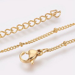 Golden Ion Plating(IP) 304 Stainless Steel Curb Chain Anklets, Golden, 9 inch(22.8cm), 1.4mm