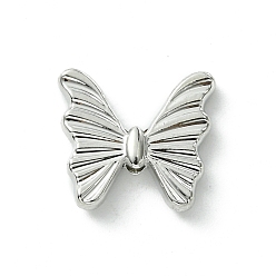 Platino Abalorios de aleación, mariposa, Platino, 14x14x3 mm, agujero: 1.5 mm