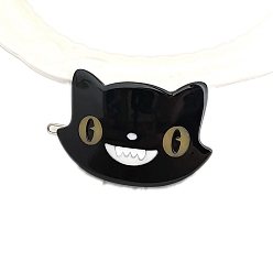 Белый Ацетат целлюлозы с железными заколками для волос, форма кошки, белые, 50 мм