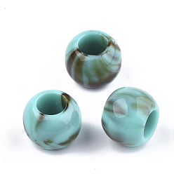 Dark Turquoise Acrylic Beads, Imitation Gemstone Style, Rondelle, Dark Turquoise, 11.5x9.5mm, Hole: 5.5mm, about 760pcs/500g