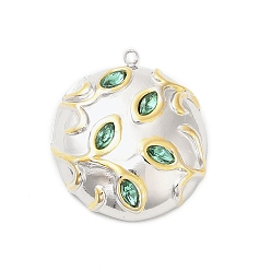 Лист 304 из нержавеющей стали горный хрусталь подвески, лист, 26.5x23x6.5 мм, отверстие : 1.5 мм