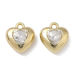 Золотой Прелести сплава Rhinestone, сердце прелести, без свинца и без кадмия, золотые, 13x12x6.5 мм, отверстие : 1.6 мм