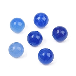 Blue Natural Myanmar Jade Burmese Jade Beads, Dyed, Smooth Round, Blue, 8mm, Hole: 1.2mm