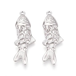 Нержавеющая Сталь Цвет 304 подвески из нержавеющей стали, рыба, цвет нержавеющей стали, 35.5x12x3.5 мм, отверстие : 1.5~1.6 мм