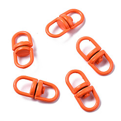 Dark Orange Spray Painted Eco-Friendly Alloy Double Eye Swivel Clasps, Swivel Snap Hook, Key Clasp Connectors, Cadmium Free & Nickel Free & Lead Free, Dark Orange, 19x9x6mm, Hole: 5X5.5mm