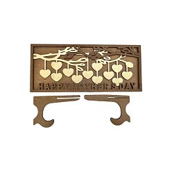 Верблюжий Деревянное персиковое сердце генеалогическое дерево любовь орнамент, украшение столешницы для гостиной, слово с днем матери, верблюжие, 350x160 мм