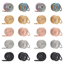 (52) Непрозрачная лаванда 20 шт. 5 стили 304 серьги-манжеты из нержавеющей стали со спиральной накладкой, разноцветные, 12~13.5x10 мм, 5 шт / стиль