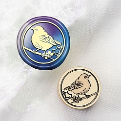 Птица Сургучная печать латунная головка штампа, для сургучной печати, птица, 15x15 мм, отверстие : 7 мм