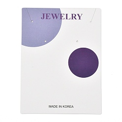 Purple Rectangle Cardboard Earring Display Cards, for Jewlery Display, Round Pattern, Purple, 12x9x0.04cm