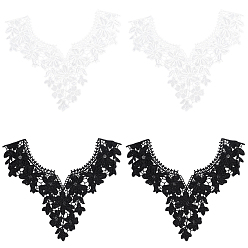 (52) Непрозрачная лаванда 4 шт. 2 цветной полиэстеровый вышитый кружевной воротник, аксессуары для шитья одежды, разноцветные, 315x317x1 мм, 2 шт / цвет