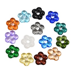 (52) Непрозрачная лаванда Прозрачные стеклянные бусины, цветок, разноцветные, 24x25x7 мм, отверстие : 6 мм