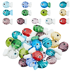 (52) Непрозрачная лаванда 26 шт 13 цвета бусины лэмпворк ручной работы, рыба, разноцветные, 20~21x12~12.5x7.5~10.5 мм, отверстие : 1.2 мм, 2 шт / цвет