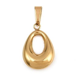Teardrop 304 подвески из нержавеющей стали, ионное покрытие (ip), реальный 18 k позолоченный, слеза, 23.5x15x5.5 мм, отверстие : 7x3 мм