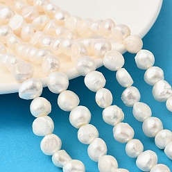 Морская Ракушка Нити из натурального культивированного пресноводного жемчуга, двух сторон полированной, класс 2, цвет морской раковины, 9~10 мм, отверстие : 0.6 мм, около 41~42 шт / нитка, 13.82''~14.17'' (35.1~36 см)