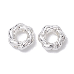 Silver Alloy Link Ring, Long-Lasting Plated, Ring, Silver, 11x11.5x3.5mm, Hole: 1.2mm