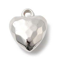 Платина Пластмассовые подвески ccb, сердце, платина, 21x17.5x9 мм, отверстие : 2.5 мм