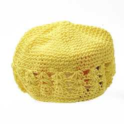 Champagne Yellow Handmade Crochet Baby Beanie Costume Photography Props, Champagne Yellow, 180mm