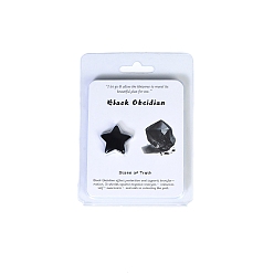Обсидиан Украшения из натурального обсидиана в форме звезды, Рейки баланс энергии медитация любовь подарок, Размер упаковки: 95x95 mm