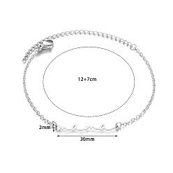 Нержавеющая Сталь Цвет День матери 201 браслеты из нержавеющей стали, браслеты-цепочки для женщин, Слово мама, цвет нержавеющей стали, 6.69 дюйм (17 см)