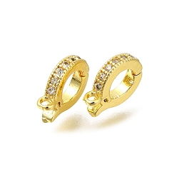 Золотой Покрытие стойки латунь микро паве прозрачный кубический цирконий усилитель укороченные поручни, долговечный, без свинца и без кадмия, золотые, 9x7x2 мм, отверстие : 1.2 мм