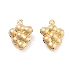 Винограды 316 хирургические подвески из нержавеющей стали, реальный 18 k позолоченный, Очарование серии овощей и фруктов, винограды, 15x11x5 мм, отверстие : 1 мм