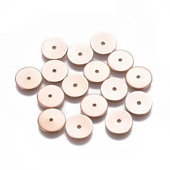 Розовое Золото Ионное покрытие (ip) 304 распорные втулки из нержавеющей стали, плоско-круглые, розовое золото , 10x0.8 мм, отверстие : 1.2 мм