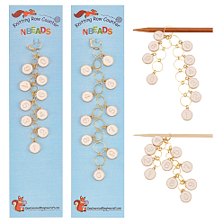 Pink 2 шт 2 стиль сплав эмаль плоские круглые подвески вязание ряд счетчик цепочек, для отслеживания хода проекта, подходит для игл до 6мм/10мм, розовые, 12~14 см, 1 шт / стиль