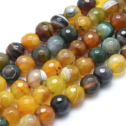 (52) Непрозрачная лаванда Природных бисера агат, окрашенные, граненые круглые, разноцветные, 12 мм, отверстие : 1.3 мм, около 32 шт / нитка, 14~14.5 дюйм