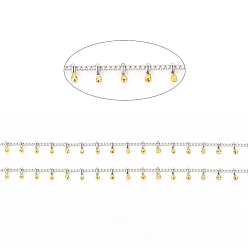 Yellow Brass Handmade Beaded Chain, Curb Chains, with Enamel, Long-Lasting Plated, Unwelded, with Spool, Yellow, 2x1.5x0.8mm, Charm: 6x2x2mm, about 32.8 Feet(10m)/roll