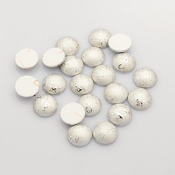 Silver Drawbench Dome Acrylic Cabochons, Silver, 18x5.16~5.3mm