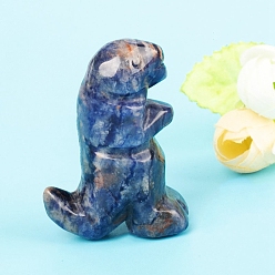 Содалитовое Резные фигурки динозавров из натурального содалита, для домашнего офиса настольный орнамент фэн-шуй, 50.8 мм
