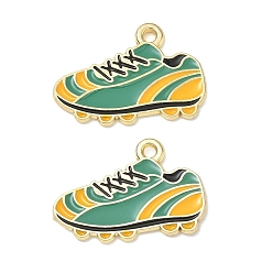 Oro Colgantes de la aleación del esmalte, dijes de zapatillas, dorado, 16x22.5x1 mm, agujero: 1.6 mm