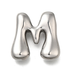 Letter M 304 подвески из нержавеющей стали, буквенное очарование, анти-тускнение, Буква М, 21.5x21x6 мм, отверстие : 3.5x2.2 мм