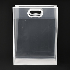 Weiß Rechteck transparente Plastiktüten, mit Griffen, zum Einkaufen, Kunsthandwerk, Geschenke, weiß, 40x30 cm, 10 Stück / Beutel