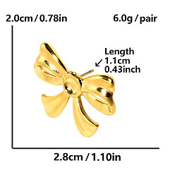 Золотой 304 женские серьги-гвоздики в виде бабочек из нержавеющей стали, элегантный и стильный, золотые, 20x28 мм
